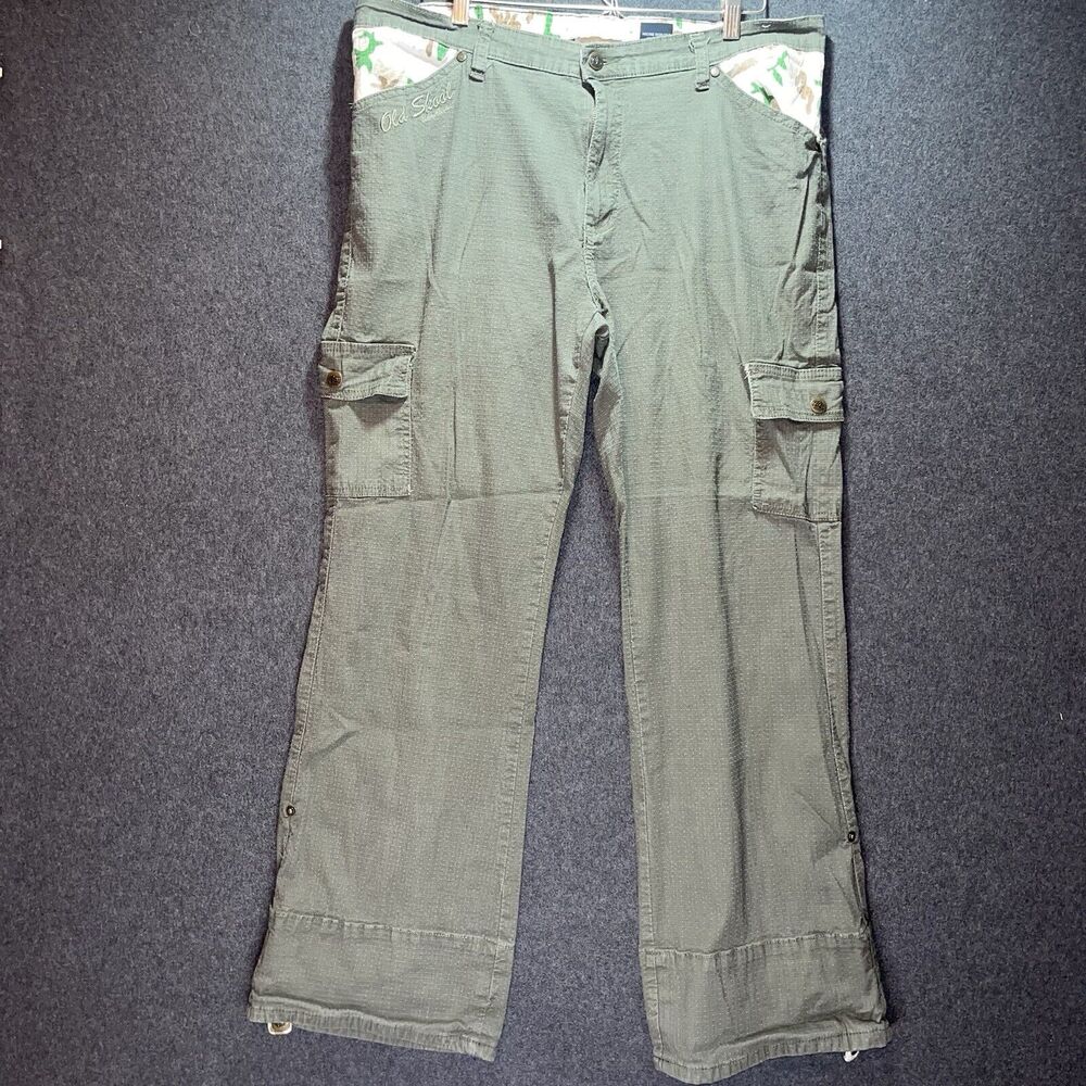 Old Skool Green Camo Lined Cargo Pants Size 16